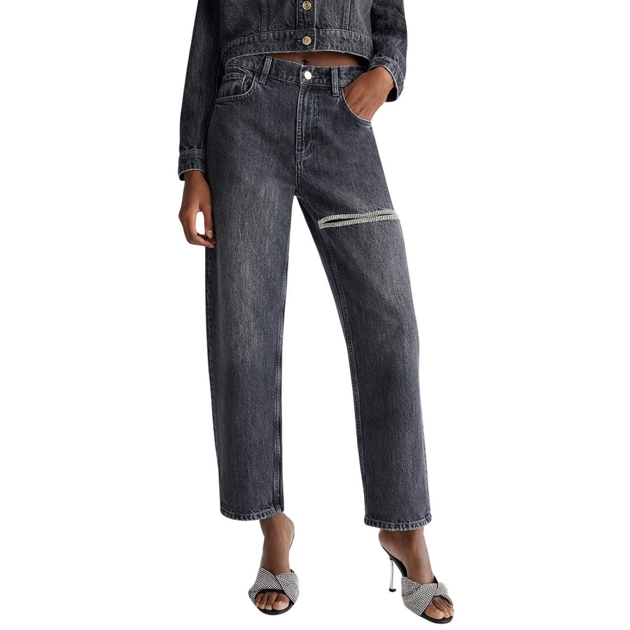 Jeans donna straight cut out