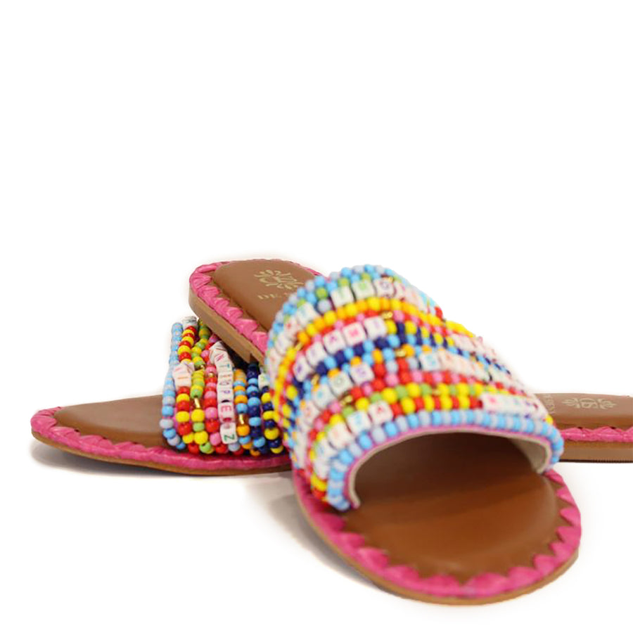 Sandalo perline multicolor