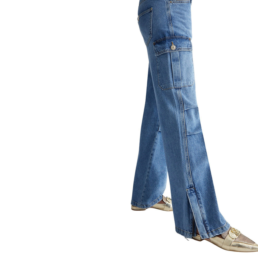 Jeans donna cargo flare