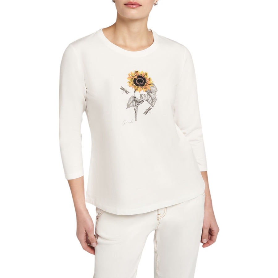 T-shirt donna con stampa floreale