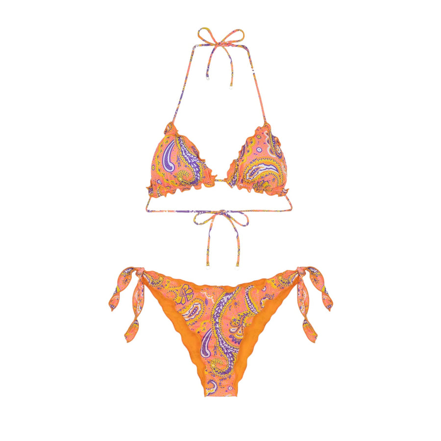 Bikini triangolo e slip nodi regolabile frou frou sunrise donna