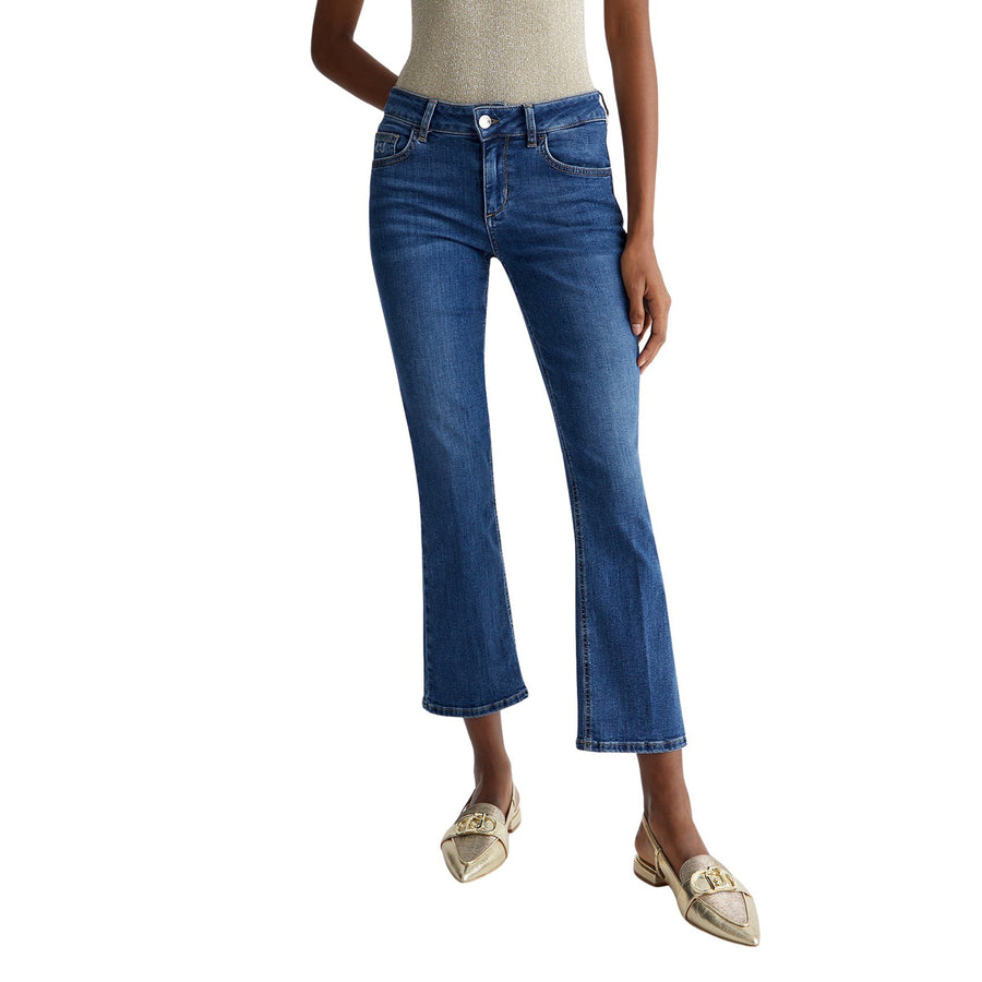 Jeans donna bootcut cropped