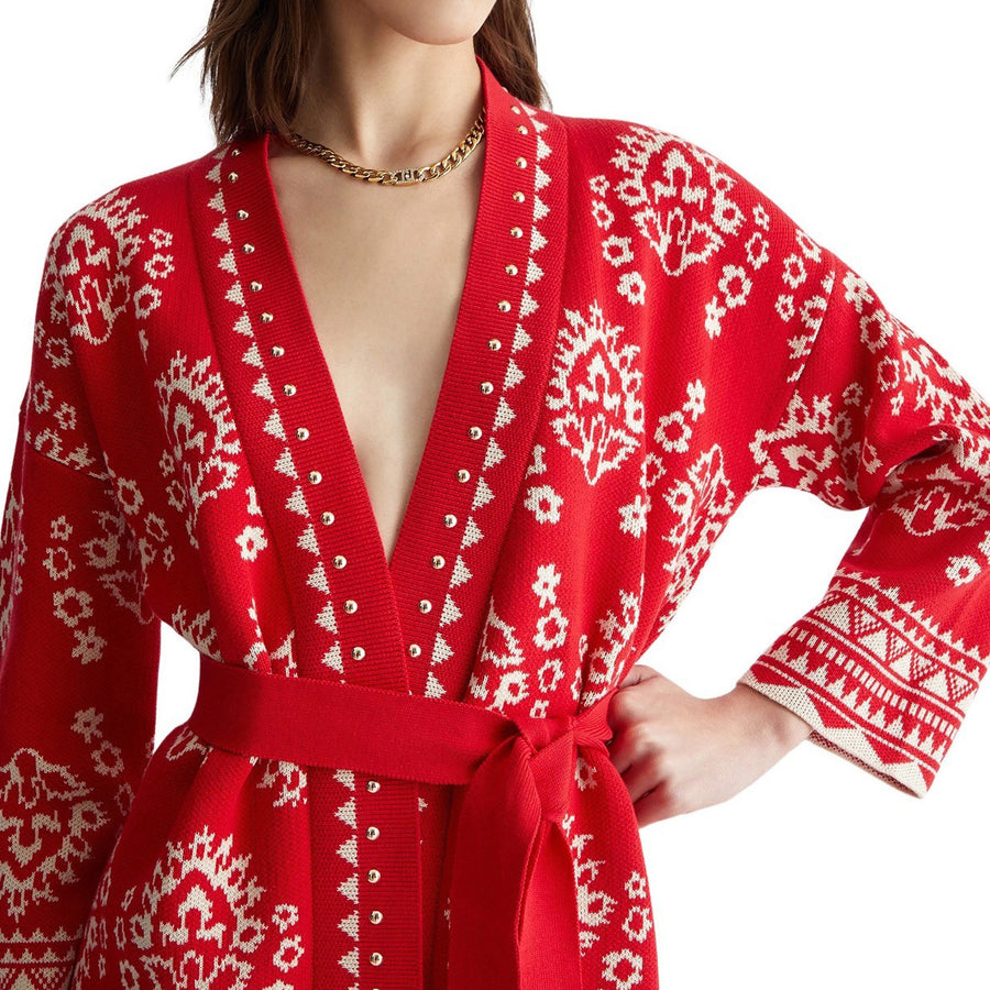 Kimono donna in maglia jacquard