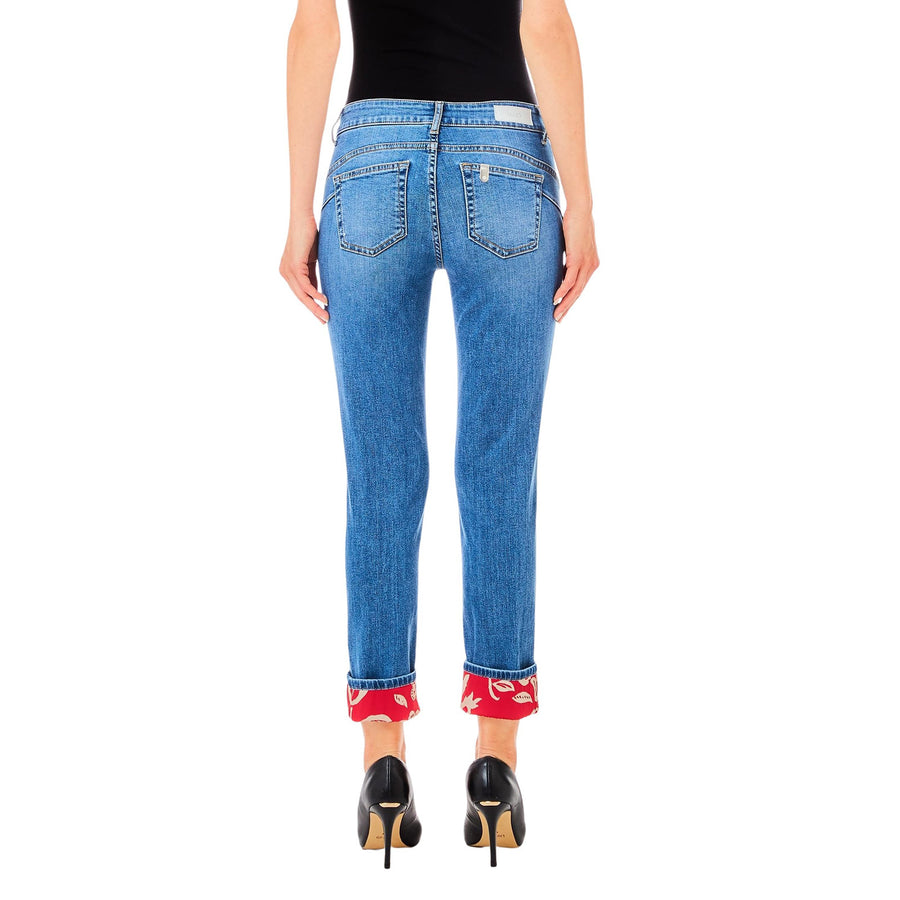 Jeans donna skinny con risvolto