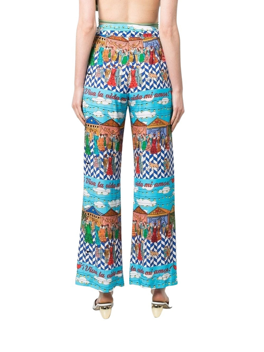 Pantaloni con design patchwork