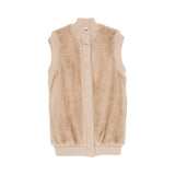 Gilet donna lungo effetto pelliccia
