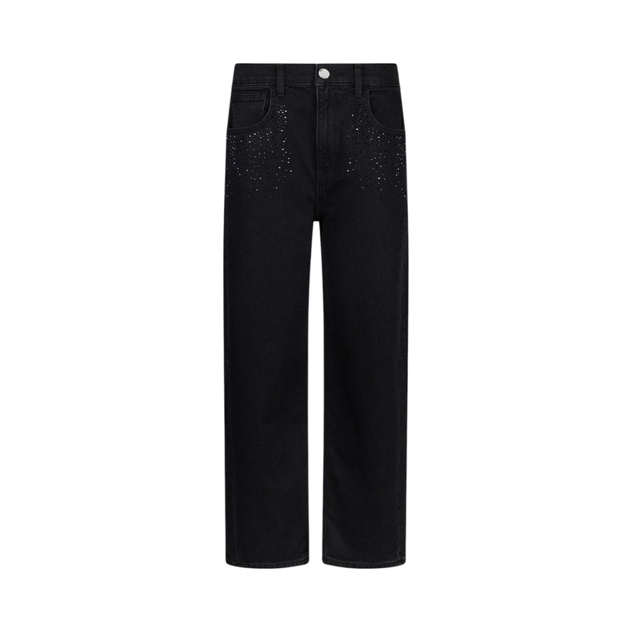 Jeans donna boyfriend con strass