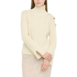 Dolcevita donna in lana con bottoni gioiello