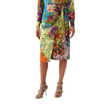 Gonna donna lunga in raso stampato