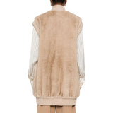 Gilet donna lungo effetto pelliccia