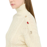 Dolcevita donna in lana con bottoni gioiello