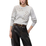 Maglione donna in misto lana e alpaca con motivo gioiello
