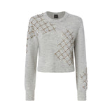 Maglione donna in misto lana e alpaca con motivo gioiello