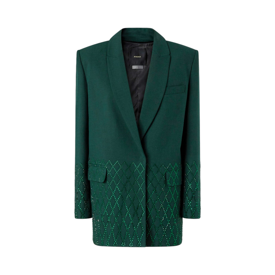 Blazer donna oversize con strass