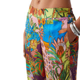 Pantaloni donna in raso stampato