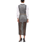 Abito donna midi effetto rete con strass