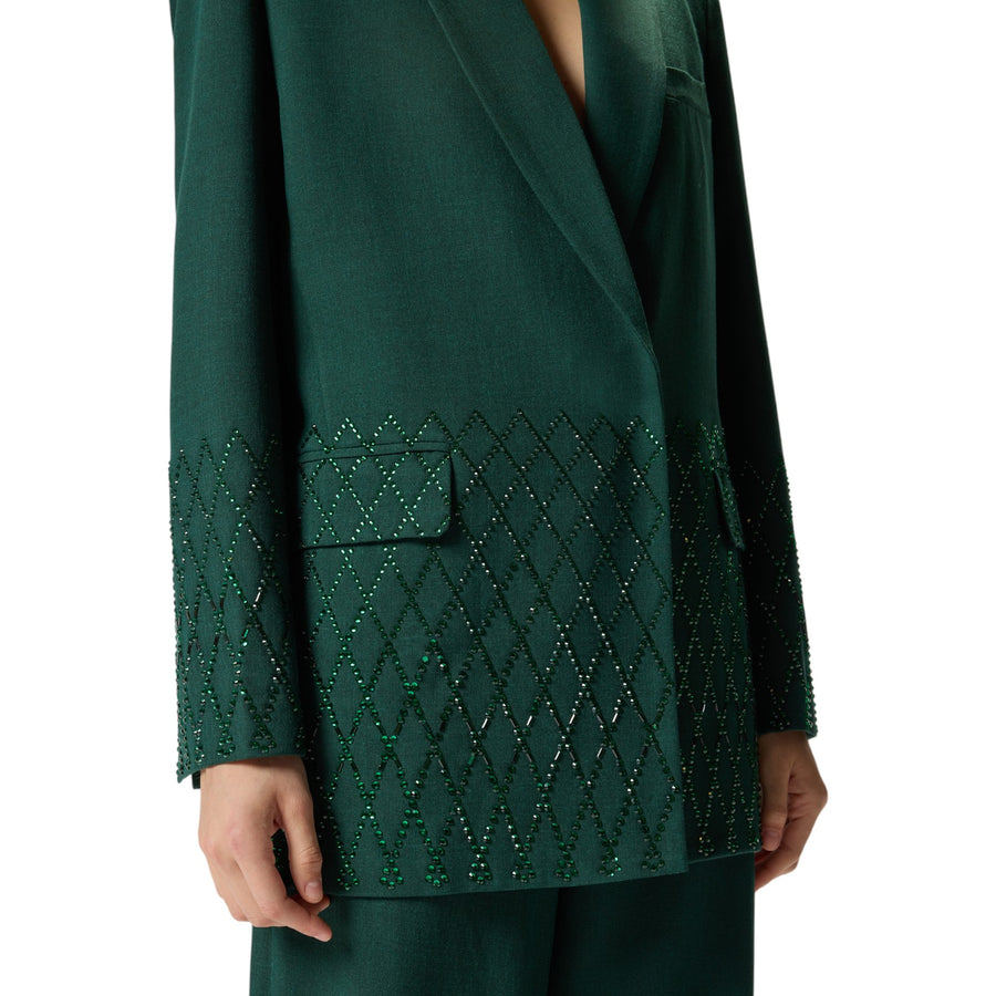 Blazer donna oversize con strass