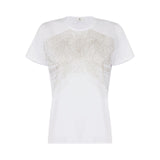 T-shirt donna in jersey con cristalli ricamati