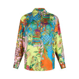 Camicia donna in raso stampato