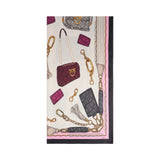 Foulard donna con stampa borse