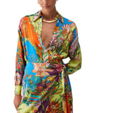 Camicia donna in raso stampato