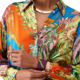 Camicia donna in raso stampato