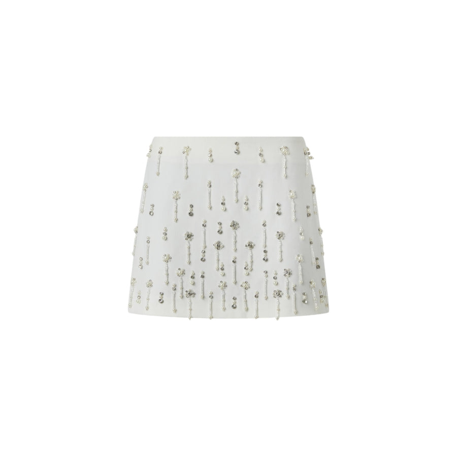 Minigonna donna con cristalli e perle