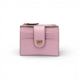 Portafoglio piccolo in pelle liscia con logo