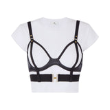 T-shirt donna in jersey con reggiseno