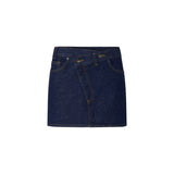 Minigonna donna in denim asimmetrica