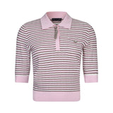 Maglia donna a righe con dettagli gioiello