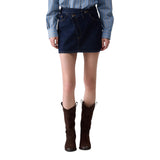 Minigonna donna in denim asimmetrica