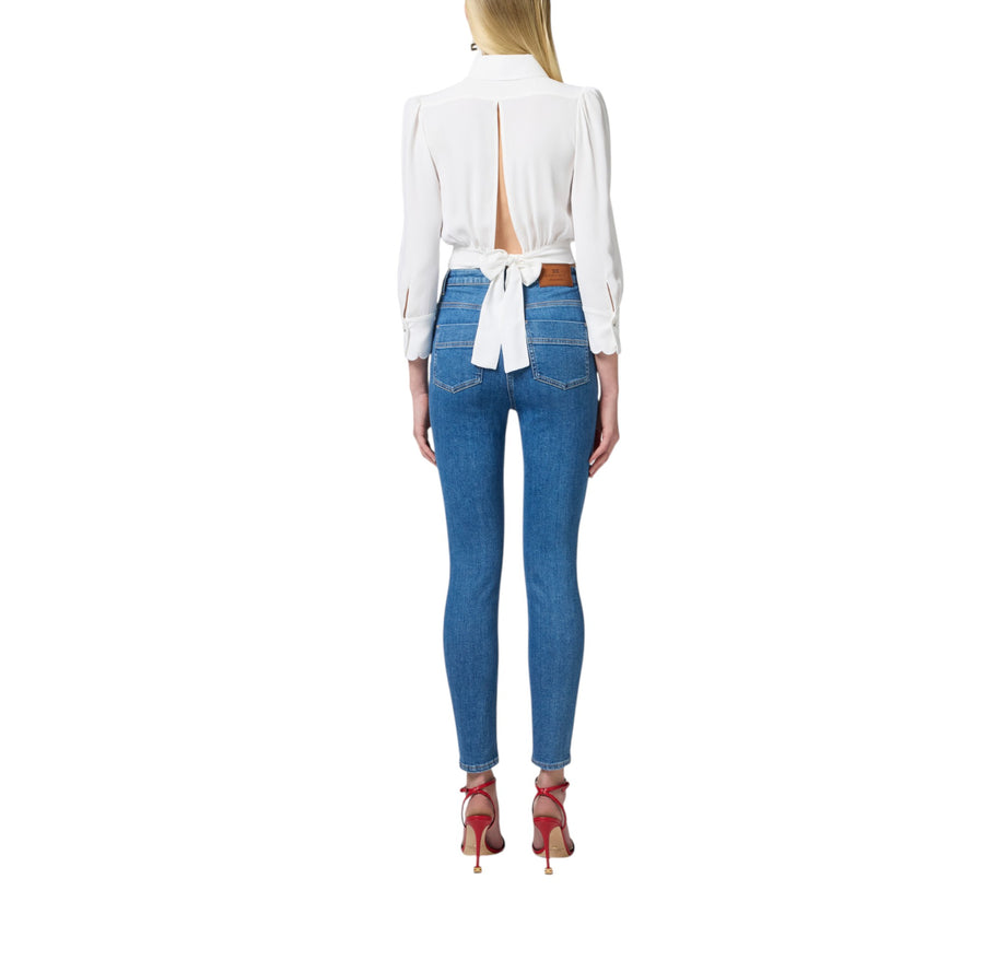 Jeans donna  skinny con dettaglio logo