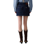 Minigonna donna in denim asimmetrica