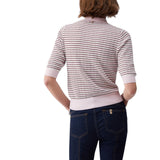Maglia donna a righe con dettagli gioiello