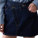 Minigonna donna in denim asimmetrica