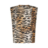 Maglia donna  smanicata con stampa tigrata