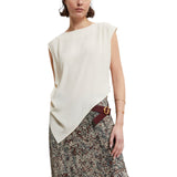 Top donna in crepe misto seta