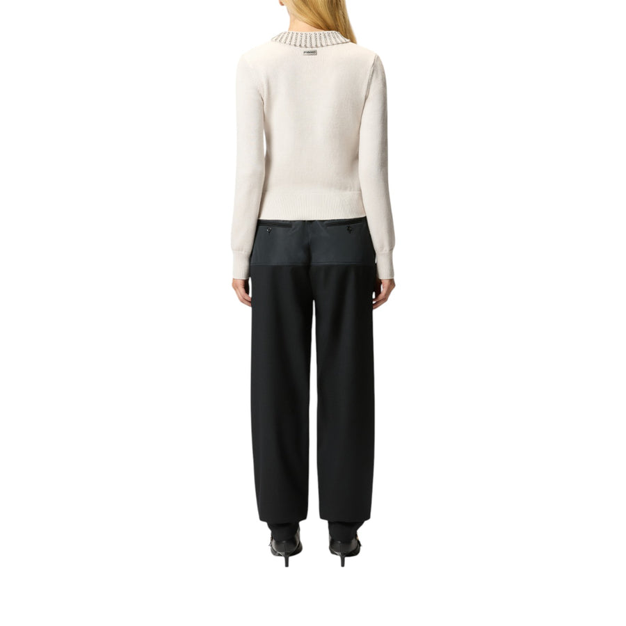 Maglia donna con colletto e strass