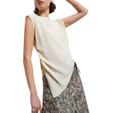 Top donna in crepe misto seta