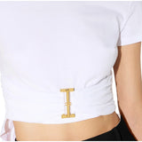 T-shirt donna in jersey con dettaglio gioiello