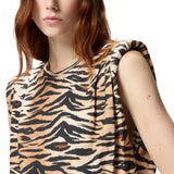 Maglia donna  smanicata con stampa tigrata