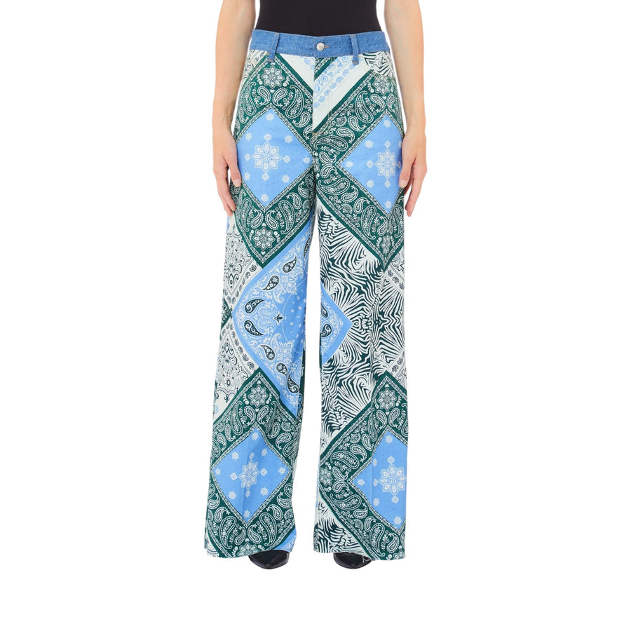 Pantaloni donna in cotone stampato