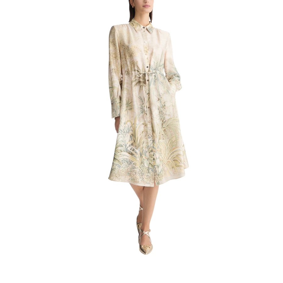 Abito donna chemisier fantasia verde chiaro