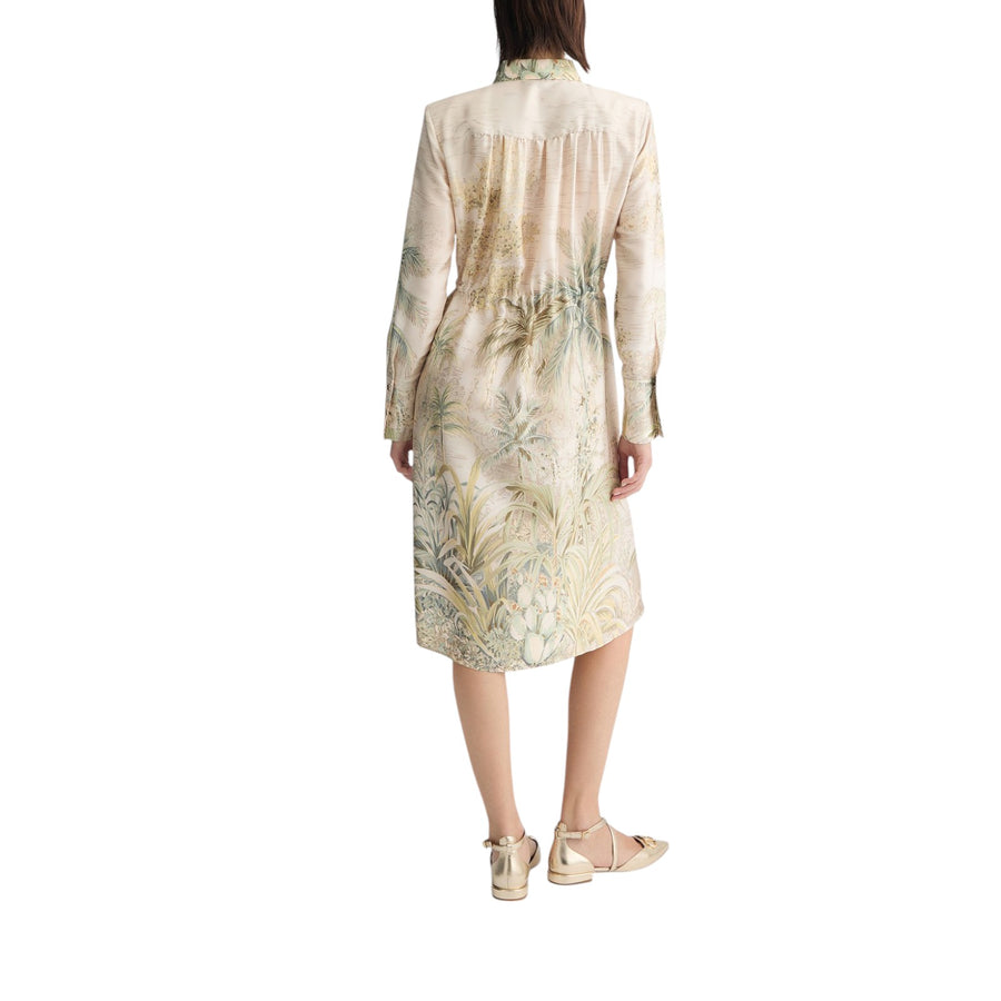 Abito donna chemisier fantasia verde chiaro