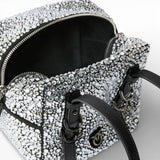 Borsa a tracolla piccola Cubic Bag full strass