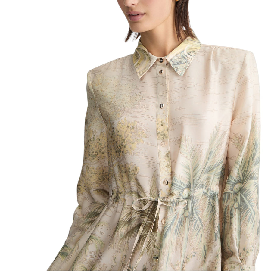 Abito donna chemisier fantasia verde chiaro