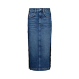 Gonna donna in denim con pizzo