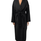 Cappotto donna tessuto navetta con cintura