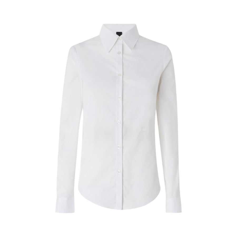 Camicia donna slim in popeline stetch con ricamo